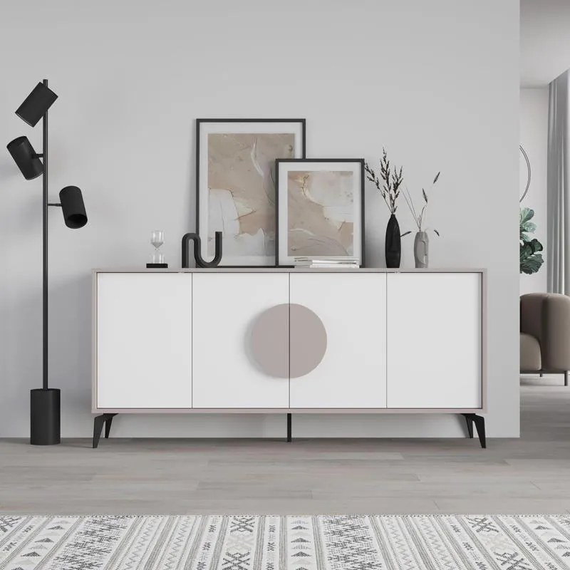 Μπουφές Gora σε Λευκό - Μόκα 180x35.6x82εκ. 180x35.6x82 εκ.