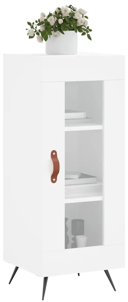 vidaXL Ντουλάπι Γυαλιστερό Λευκό 34,5x34x90 εκ. Επεξεργασμένο Ξύλο