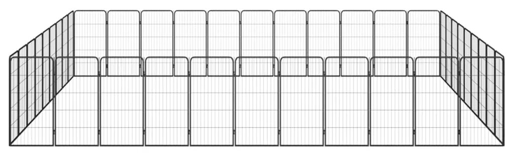 vidaXL Κλουβί Σκύλου 40 Πάνελ Μαύρο 50x100 εκ. Ατσάλι με Βαφή Πούδρας