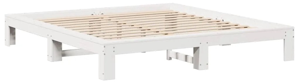 vidaXL Σκελετός Κρεβ. Χωρίς Στρώμα Λευκό 160x200 εκ Μασίφ Πεύκο