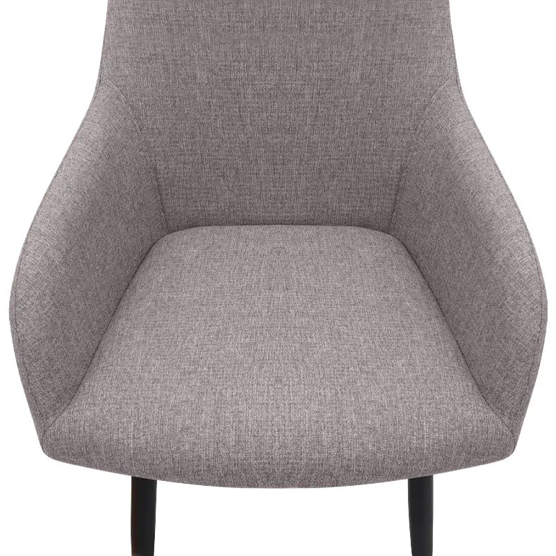 Πολυθρόνα τραπεζαρίας Monica Megapap ανοιχτό μπεζ ύφασμα - μεταλλικό μαύρο πόδι 54x57x84εκ.