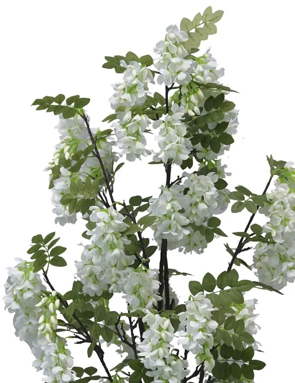 Διακοσμητικό φυτό Bean flowers σε γλάστρα Inart λευκό pp Υ125εκ