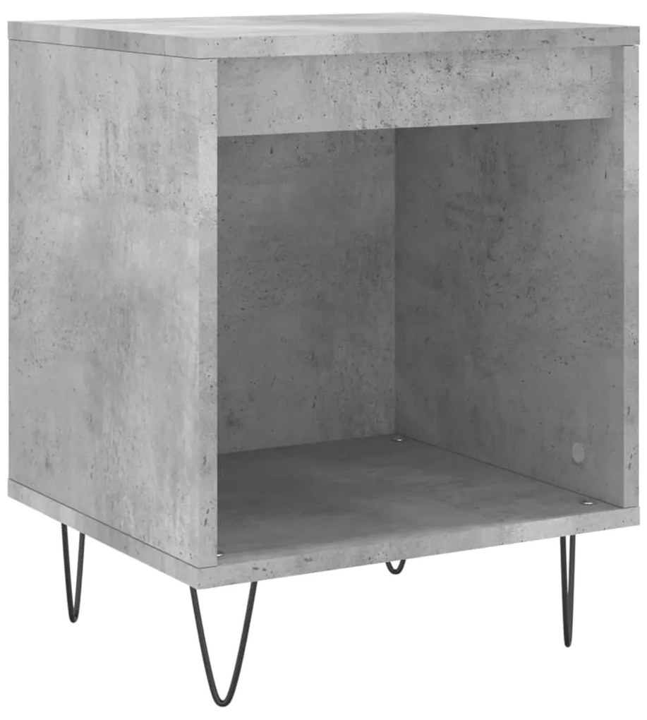 vidaXL Κομοδίνα 2 τεμ. Γκρι Σκυροδέματος 40x35x50 εκ. Επεξεργ. Ξύλο