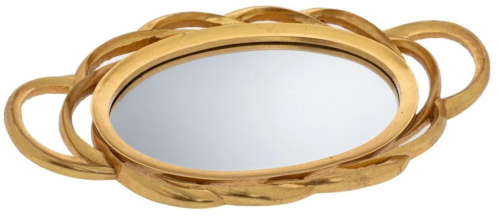 Δίσκος Με Σχέδια 89722 48.5x28x5cm Clear-Bronze Κεραμικό,Polyresin