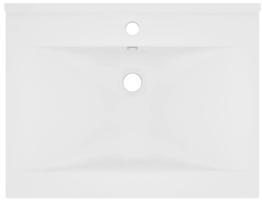 vidaXL Νιπτήρας με Οπή Βρύσης Λευκό Ματ 60 x 46 εκ. Κεραμικός