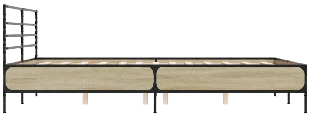 vidaXL Πλαίσιο Κρεβατιού Sonoma Δρυς 160x200 εκ. Επεξ. Ξύλο &amp; Μέταλλο