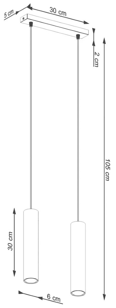 Sollux Κρεμαστό φωτιστικό LAGOS 2 μπεζ,ατσάλι,2xGU10,max 10W LED,IP20