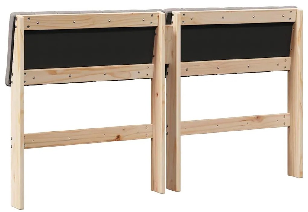 vidaXL Ταπετσαρισμένο κεφαλάρι Taupe 140 cm Στερεά ξυλεία πεύκου