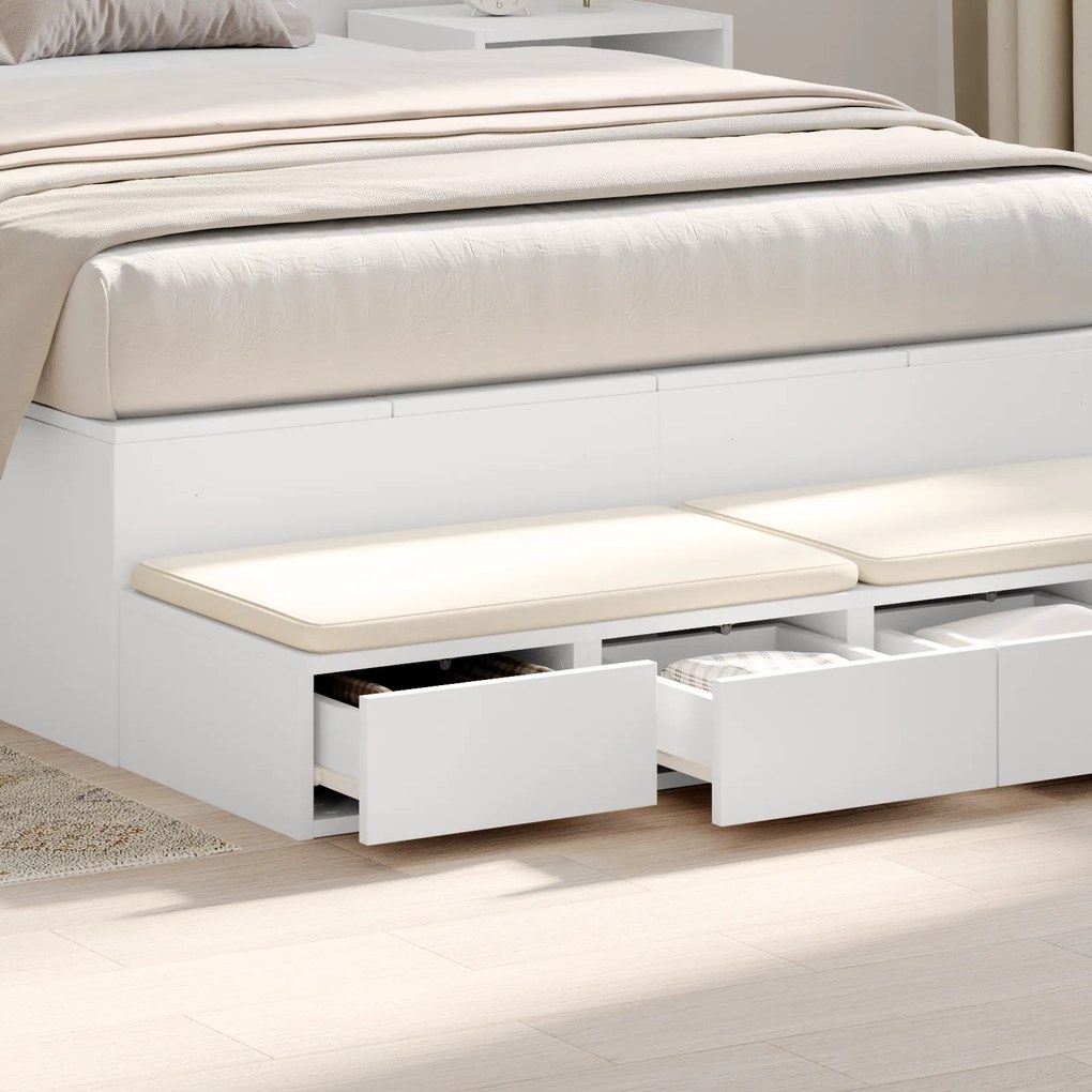 vidaXL Συρταριέρες Λευκές 120x36,5x16,5 εκ από κατασκευασμένο ξύλο