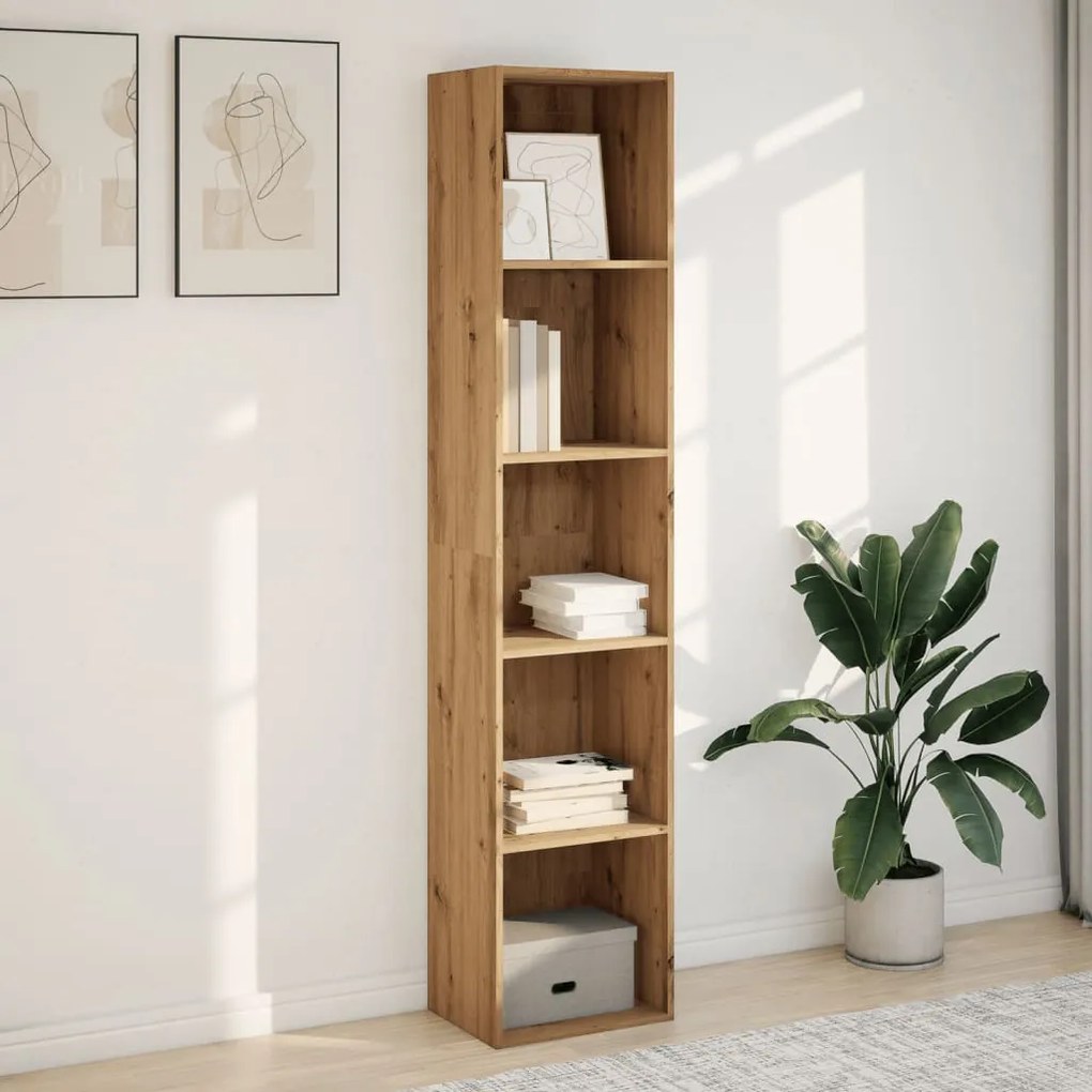 Βιβλιοθήκη Αρτισιανή Δρυς 40x30x189 εκ. από Επεξεργασμένο Ξύλο 857893