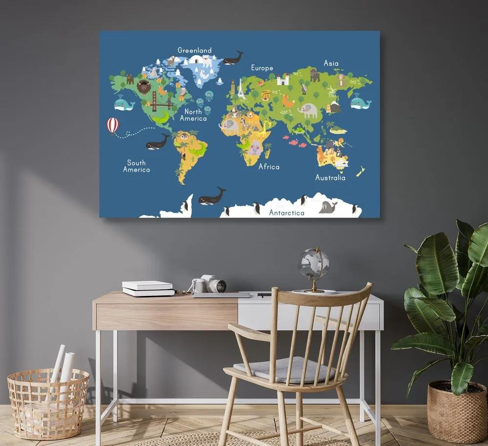 Εικόνα στον παγκόσμιο χάρτη φελλού για παιδιά - 120x80  flags