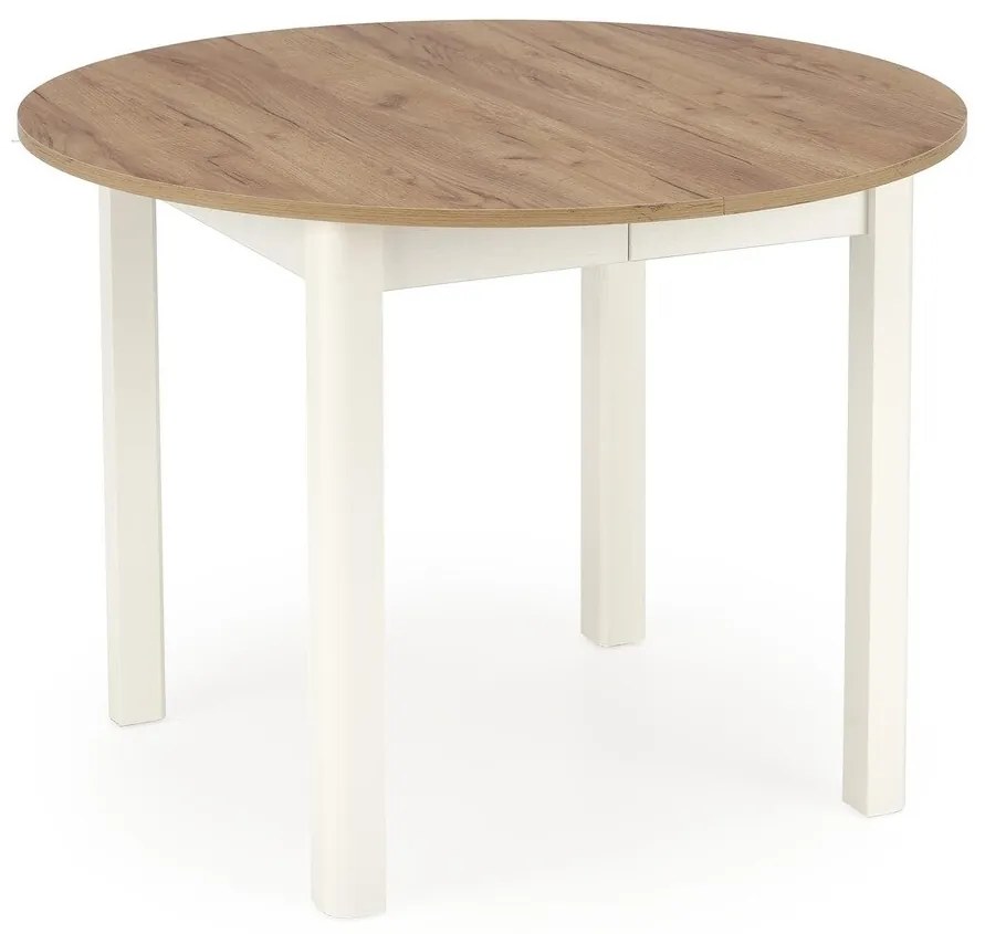 Τραπέζι Houston 961δρυς + Άσπρο Άσπρο, Craft δρυς, Άσπρο, 76cm, 29 kg, Επιμήκυνση, Ινοσανίδες μέσης πυκνότητας, Φυσικό ξύλο καπλαμά | Epipla1.gr