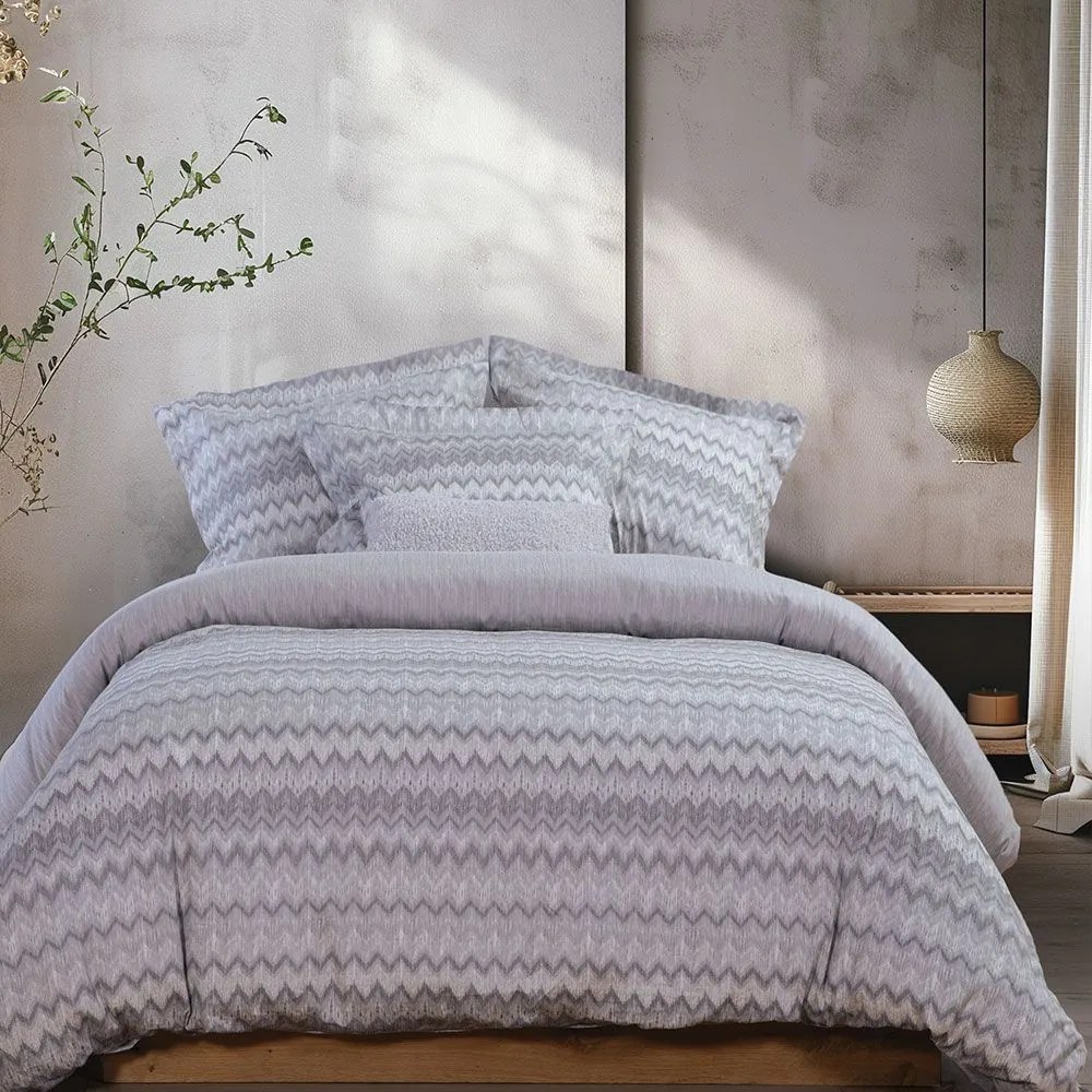 Σεντόνια Energy (Σετ 4τμχ) Grey Nef-Nef Homeware Queen Size 240x270cm 100% Βαμβακοσατέν