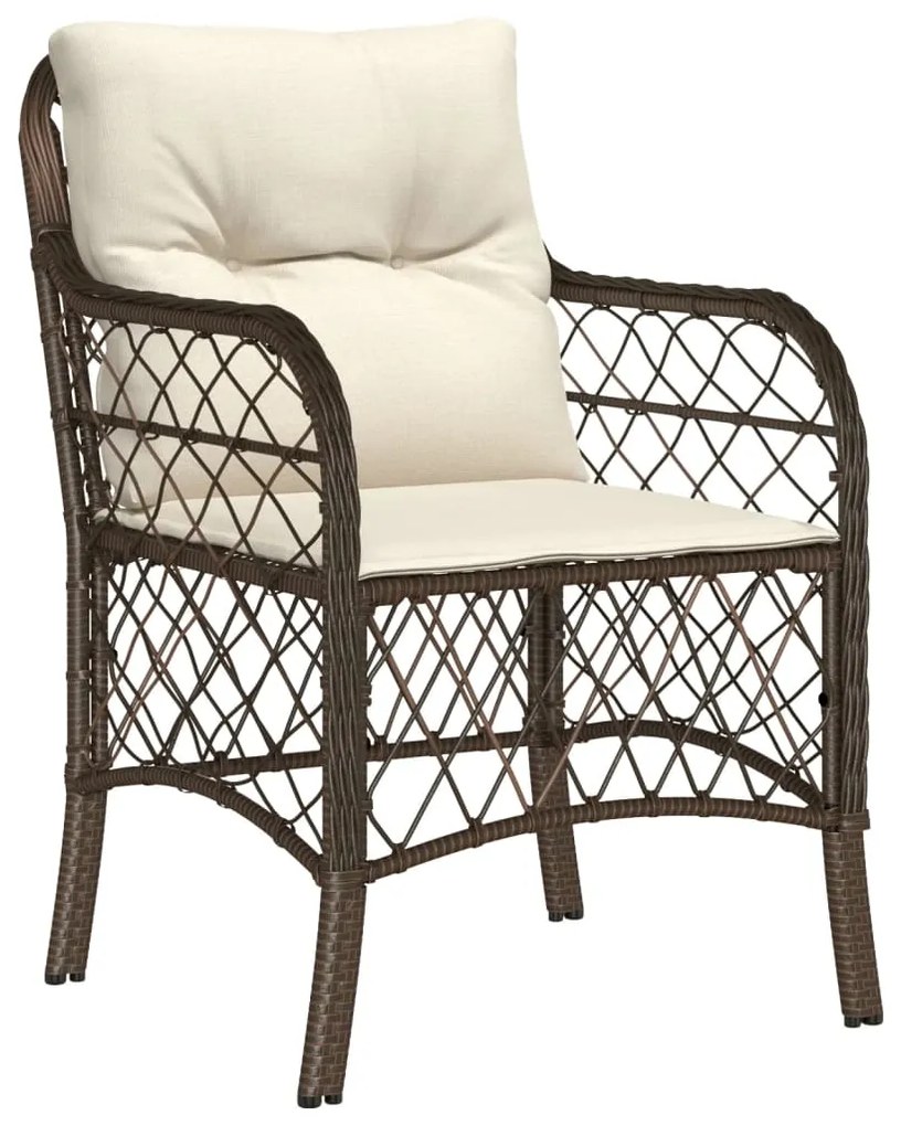 vidaXL Σετ Τραπεζαρίας Κήπου 5 Τεμαχίων Καφέ Συνθ. Ρατάν με Μαξιλάρια