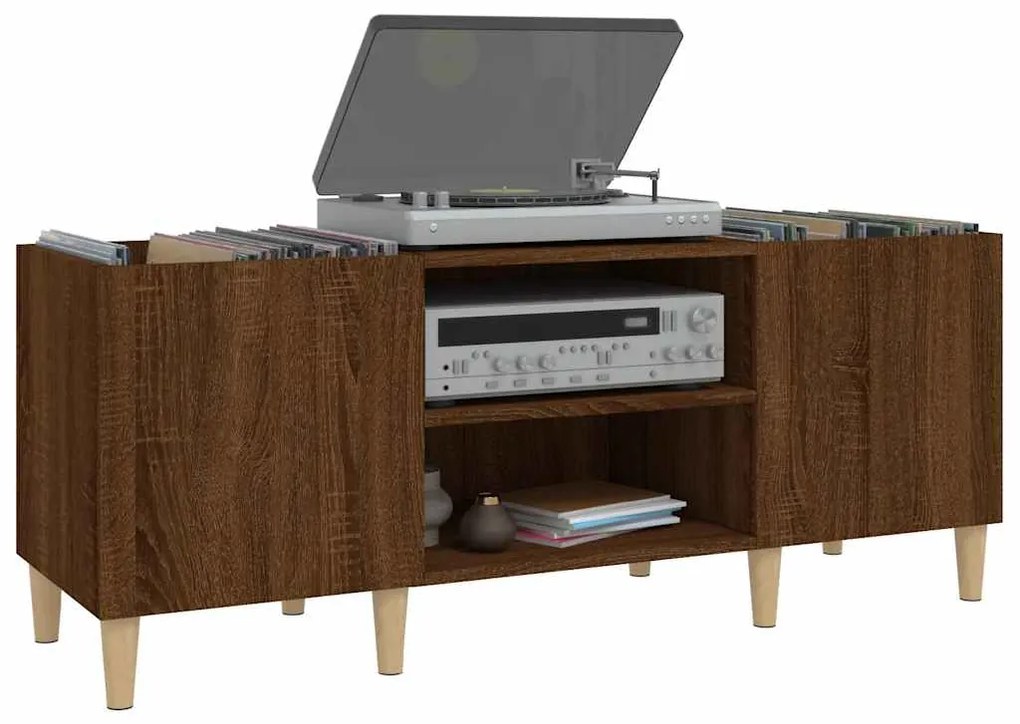 vidaXL Δισκοθήκη Καφέ Δρυς 121 x 38 x 48 εκ. από Επεξεργασμένο Ξύλο