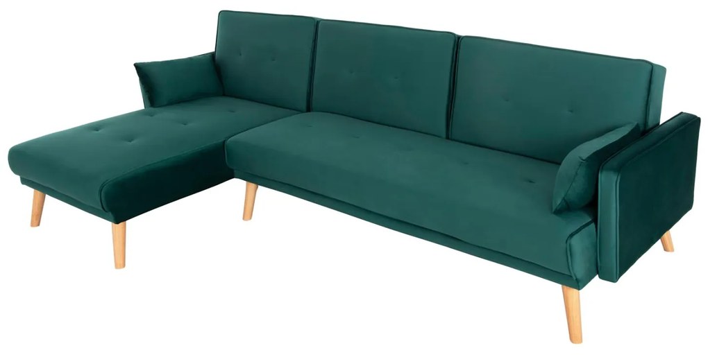 Γωνιακός Καναπές - Κρεβάτι PANTHEA Αναστρέψιμος Κυπαρισσί Βελούδο 260x155x86Υεκ. 260x155x86 εκ.