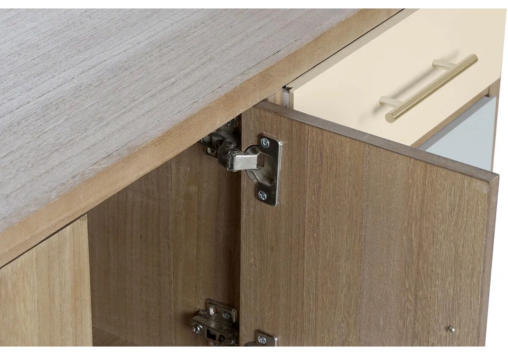 Τηλεόραση DKD Home Decor Γκρι Κρεμ Μέταλλο Ξυλο παουλόβνια (90 x 34 x 66.5 cm)