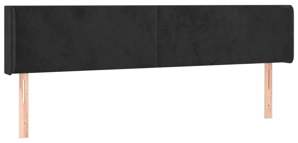 Κεφαλάρι με Πτερύγια Μαύρο 163x16x78/88 εκ. Βελούδινο 3118544