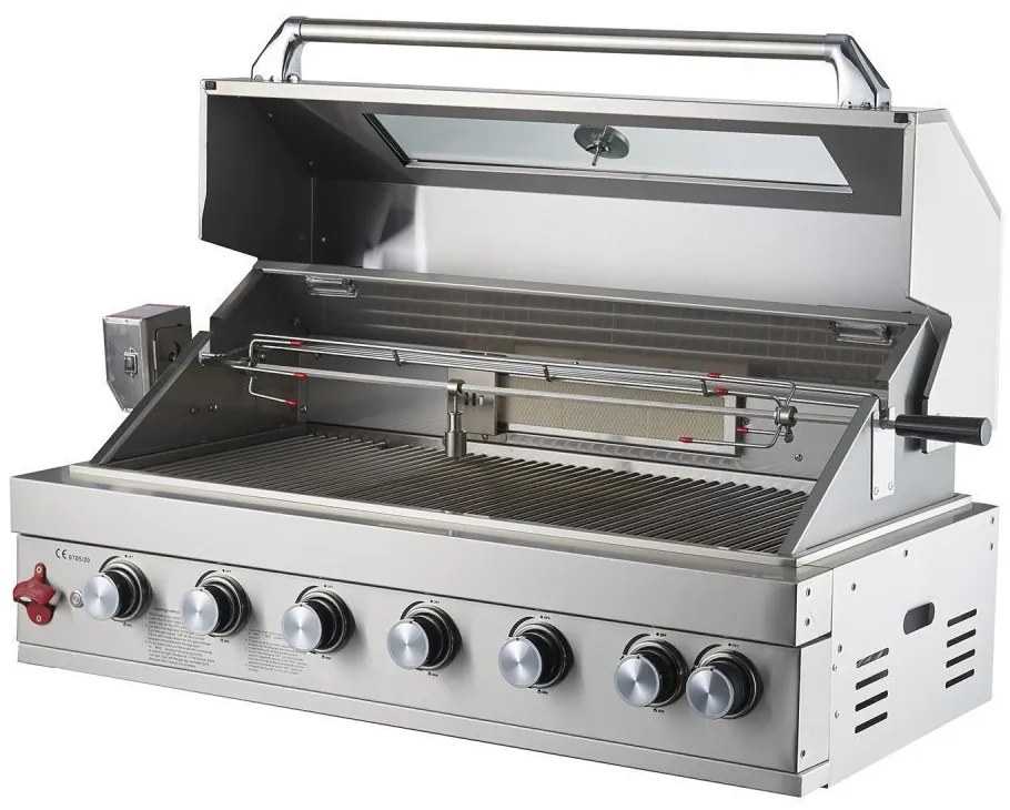 Thermogatz TGH-BI-B8B-G Ψησταριά Υγραερίου Σχάρας 45.5x96εκ. με 6 Εστίες 26.7kW και Μάτι Υπερύθρων