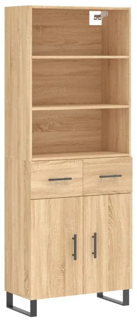 vidaXL Ντουλάπι Sonoma δρυς 69,5 x 34 x 180 εκ. από Επεξεργασμένο Ξύλο