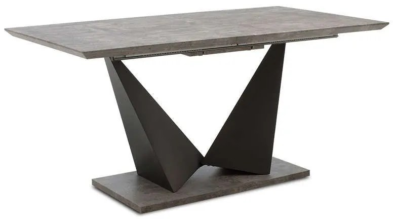 Τραπέζι Gordon Επεκτεινόμενο 093-000008 160-200x90x75cm Grey Cement - Black Mdf,Μέταλλο