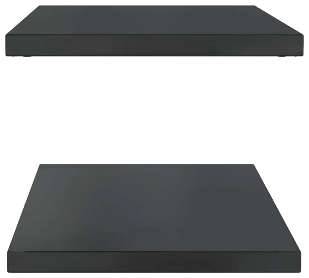 vidaXL Ράφια Τοίχου 2 τεμ. Μαύρο 100x40x3 εκ. Ανοξείδωτο Ατσάλι