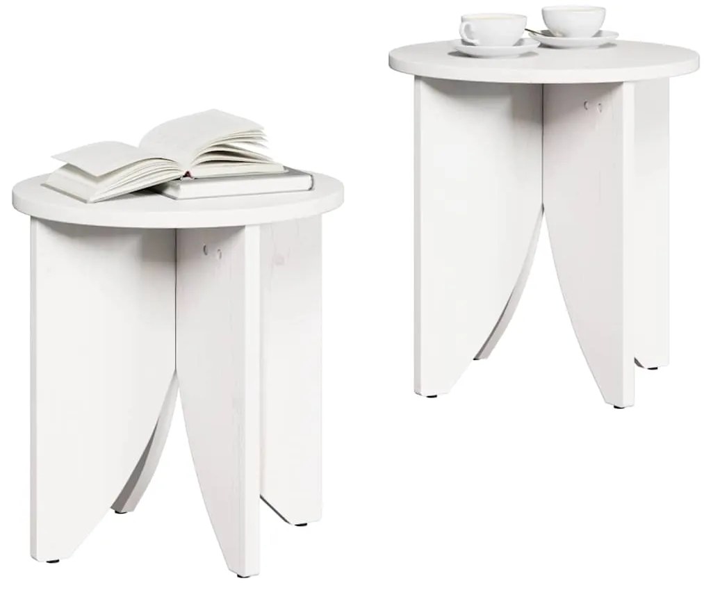 vidaXL Τραπεζάκι σαλονιού 2 pcs Λευκό 41.5 x 41.5 x 44 cm