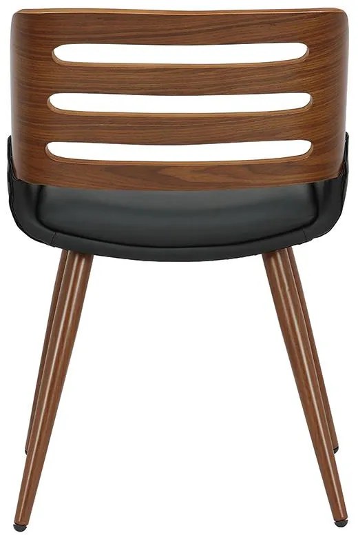 Καρέκλα Brody pu μαύρο-πόδι καρυδί 51x55x76 εκ.