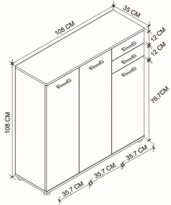 Παπουτσοθήκη - ντουλάπι Polly Megapap χρώμα λευκό 108x35x108εκ.