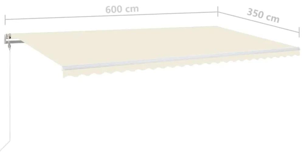 Τέντα Συρόμενη Αυτόματη Κρεμ 600x350 εκ. - Κρεμ