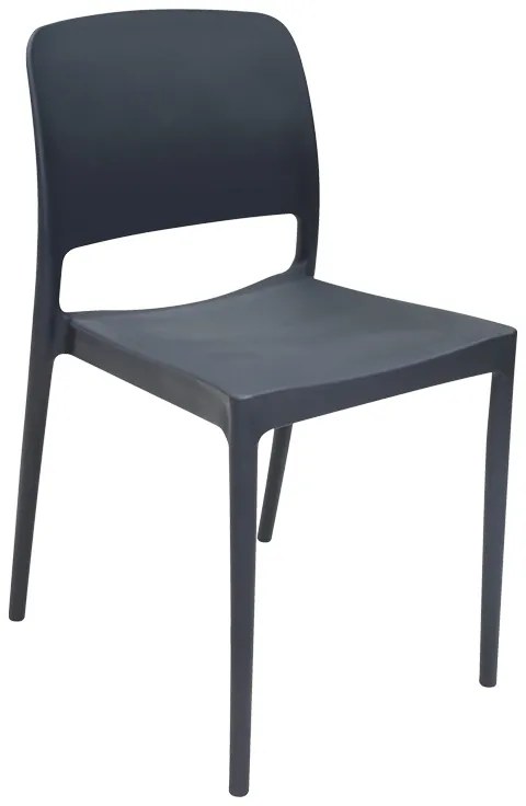 Καρέκλα Fenxy pakoworld pp σε μαύρη απόχρωση 38x42x77εκ