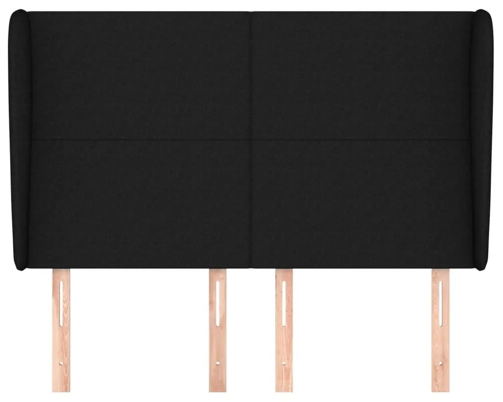 Κεφαλάρι με Πτερύγια Μαύρο 147x23x118/128 εκ. Υφασμάτινο - Μαύρο