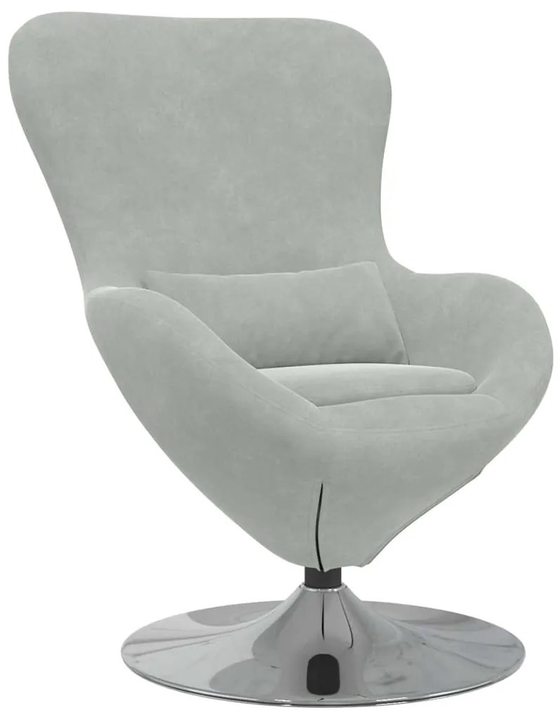 vidaXL Κάθισμα-αυγό Ανοιχτό γκρι 63 x 73 x 90 εκ Βελούδο