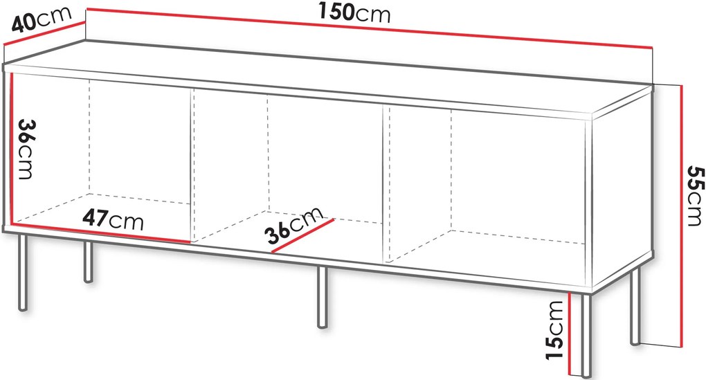 Έπιπλο τηλεόρασης Tresse 150 3D-Prasino Skouro