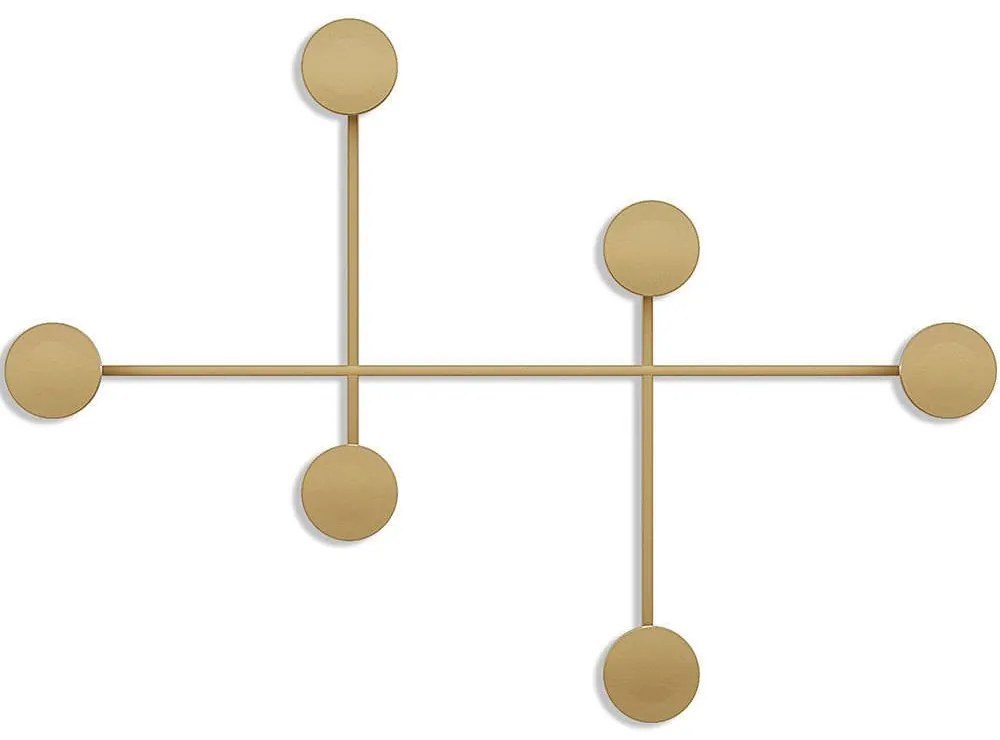 Κρεμάστρα Τοίχου 6 Θέσεων Dama 494PYT1133  82x60x10cm Gold Wallity Μέταλλο