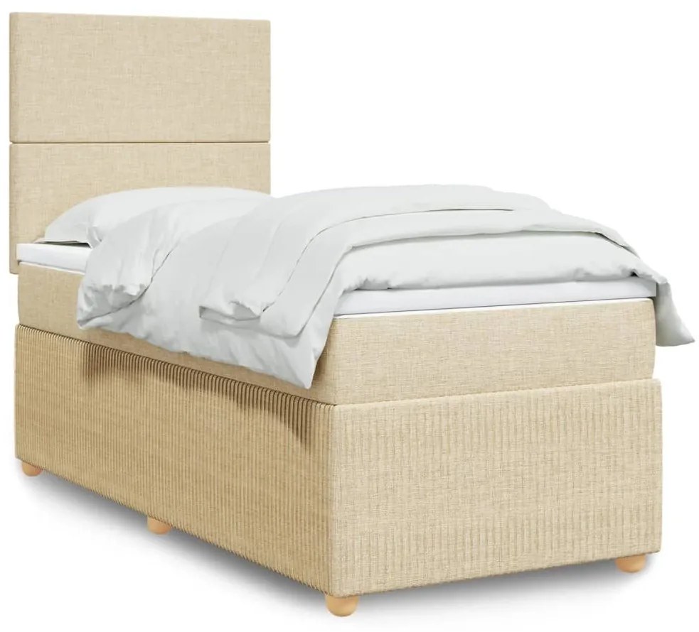 ΚΡΕΒΑΤΙ BOXSPRING ΜΕ ΣΤΡΩΜΑ ΚΡΕΜ 80 X 200 ΕΚ. ΥΦΑΣΜΑΤΙΝΟ 3291881