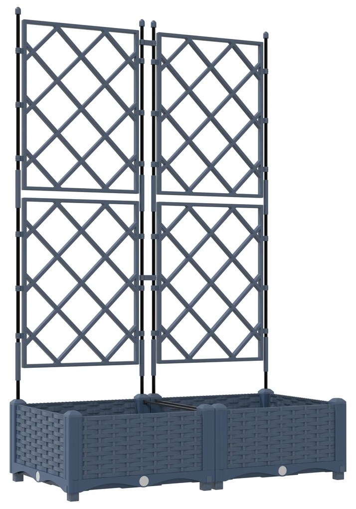 vidaXL Γλάστρα Κήπου με Πλέγμα 2 τεμ Γκρι 80x40x125,5 εκ