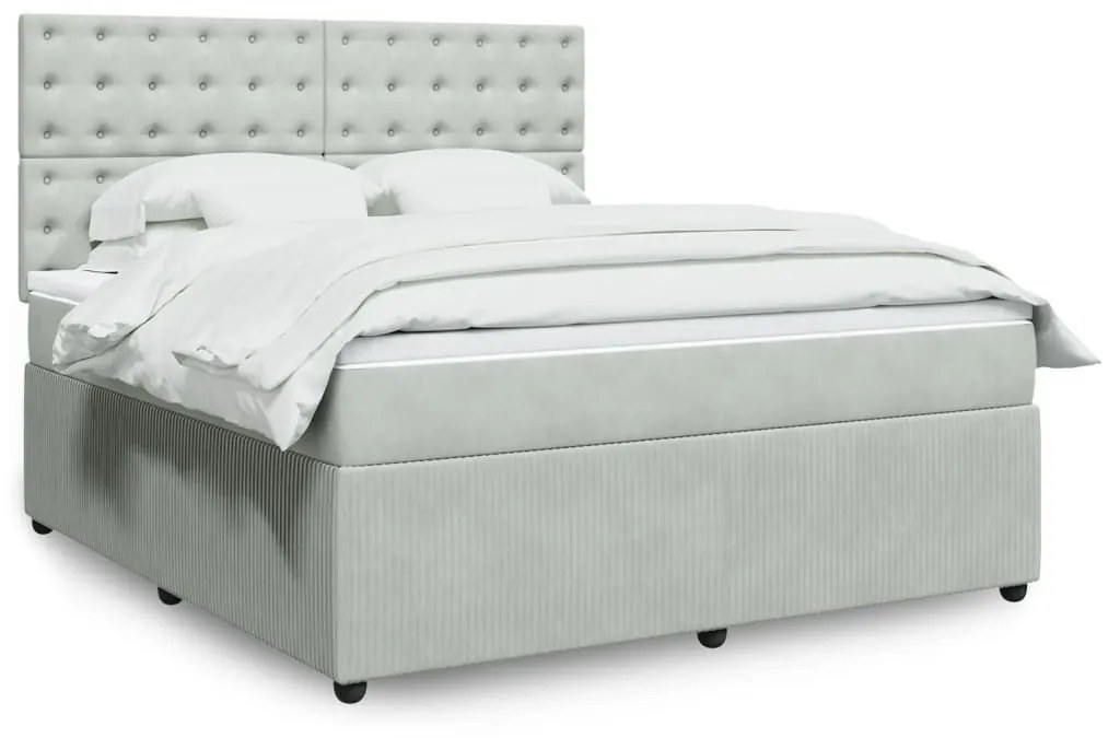 ΚΡΕΒΑΤΙ BOXSPRING ΜΕ ΣΤΡΩΜΑ ΑΝΟΙΧΤΟ ΓΚΡΙ 180X200 ΕΚ. ΒΕΛΟΥΔΙΝΟ 3292418