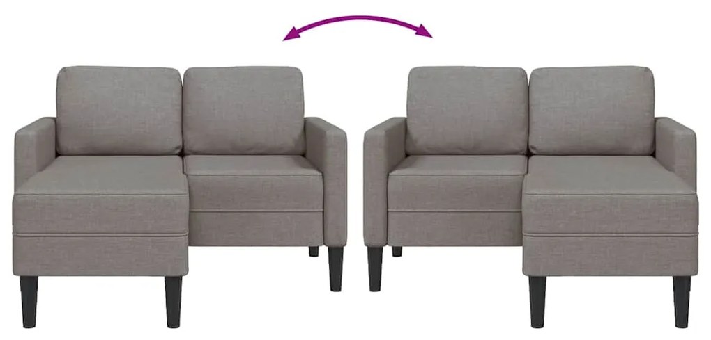 vidaXL 2θέσιος καναπές με καναπέ σε σχήμα L Taupe 125 εκ. ύφασμα