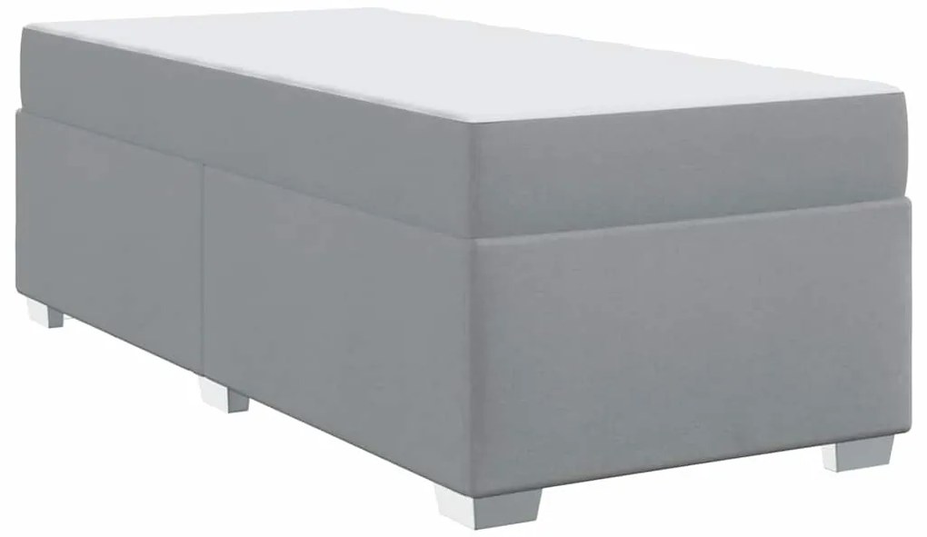 vidaXL Σκελετός Κρεβατιού με στρώμα Ανοιχτό γκρι 80 x 200 cm ύφασμα
