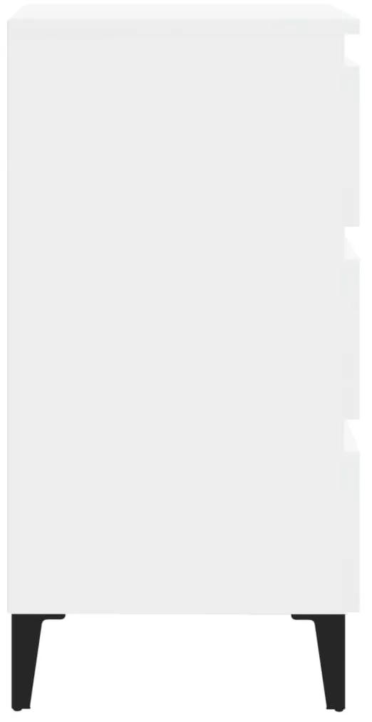 vidaXL Κομοδίνο Λευκό 40 x 35 x 69 εκ. με Μεταλλικά Πόδια