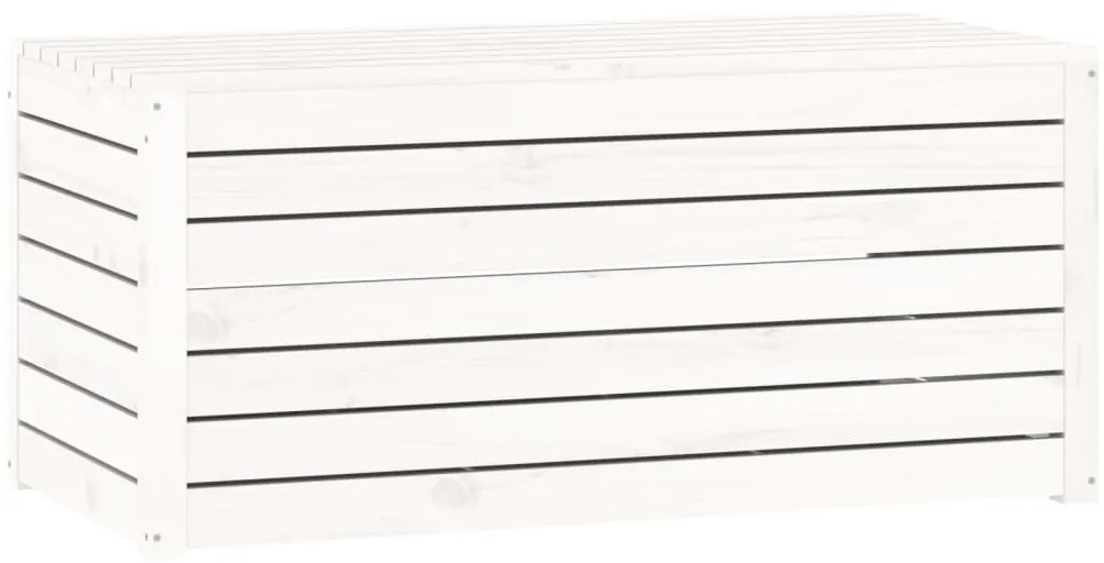 vidaXL Μπαούλο Κήπου Λευκό 101 x 50,5 x 46,5 εκ από Μασίφ Ξύλο Πεύκου