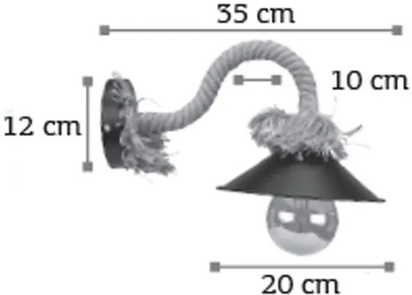 Απλίκα τοίχου InLight 43351-Μαύρο