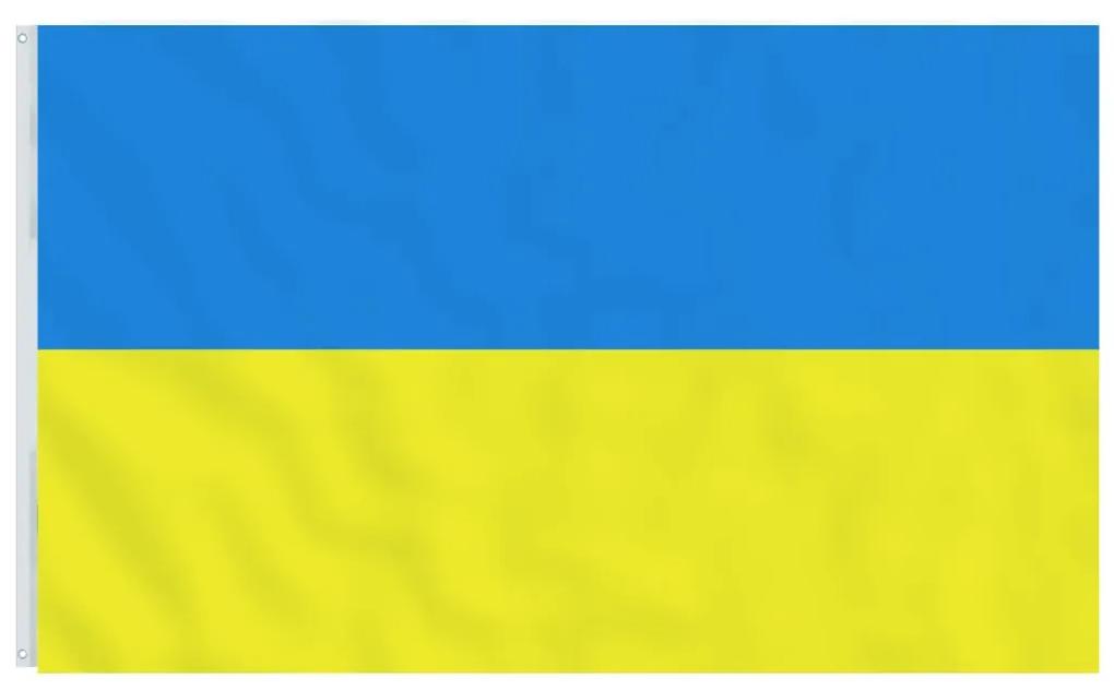 vidaXL Σημαία Ουκρανίας με Ορειχάλκινους Δακτυλίους 90x150 εκ.