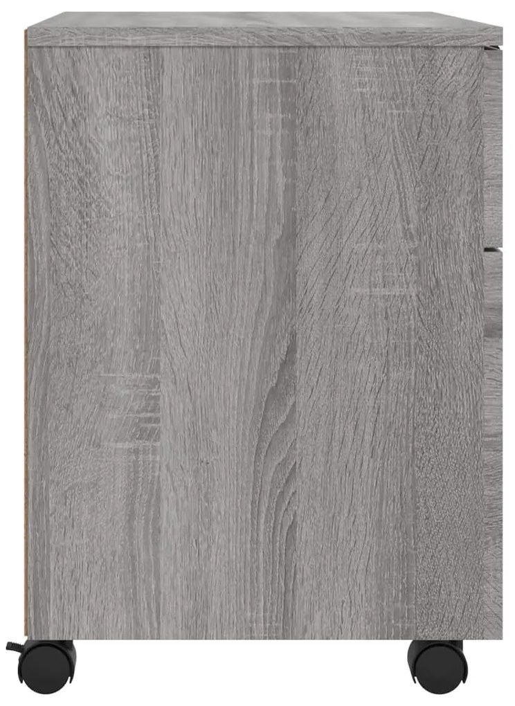vidaXL Αρχειοθήκη Φορητή Γκρι sonoma45x38x54 εκ. Επεξ. Ξύλο με Ρόδες