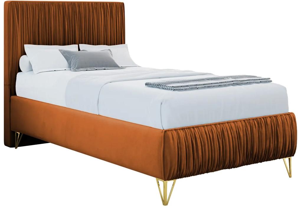 162697199 Επενδυμένο κρεβάτι Mars mini-Portokali-90 x 200 Μέταλλο,Μοριοσανίδα,MDF , 1 Τεμάχιο