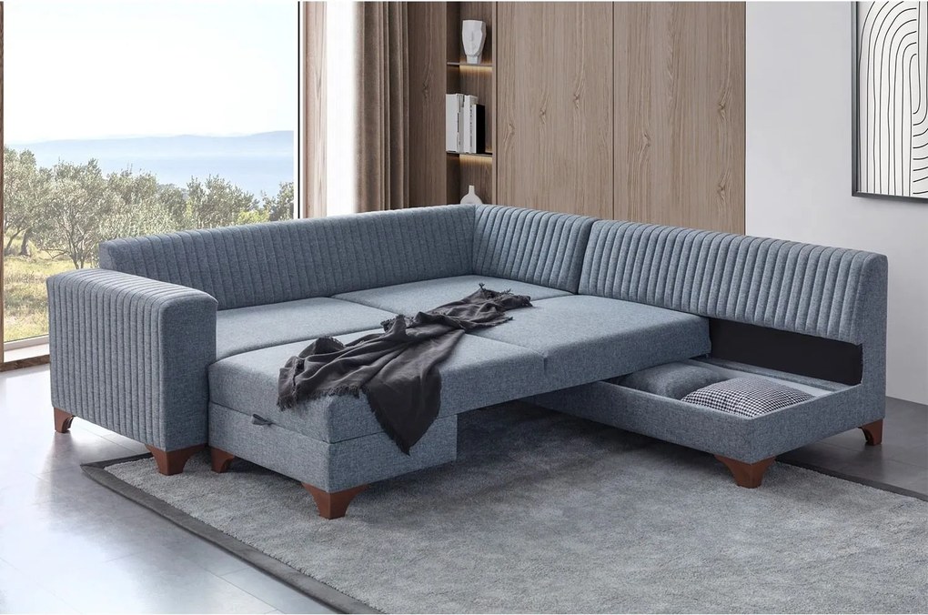 Corner Sofa-Bed West Right - Grey Grey