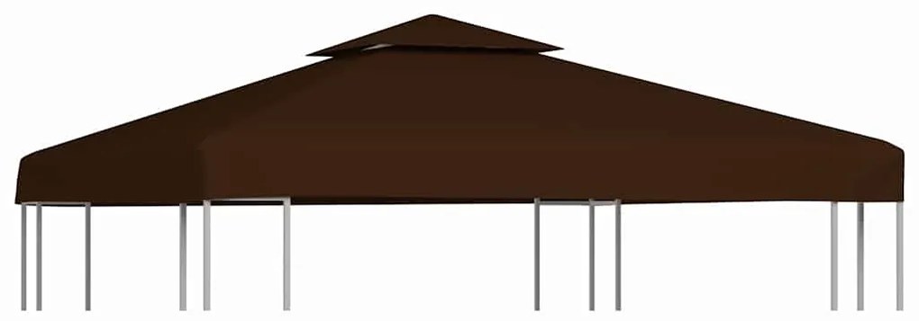 vidaXL Κάλυμμα για Κιόσκι 2 Επιπέδων Καφέ 3 x 3 μ. 310 γρ./μ²