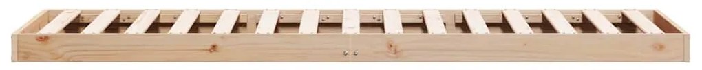 vidaXL Κρεβάτι δαπέδου Φυσικό 100 x 220 cm Μασίφ ξύλο πεύκου