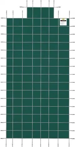 VEVOR Pool Safety Cover Fits 20x40ft Rectangle Inground Pools, Safety Pool Cover with 4x10ft Center End Step, Mesh Solid Pool Cover with Drainage Holes for Swimming Pool, Winter Safety Cover, Green